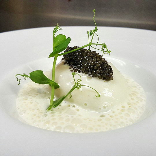 rasted habilut with ostetra caviar